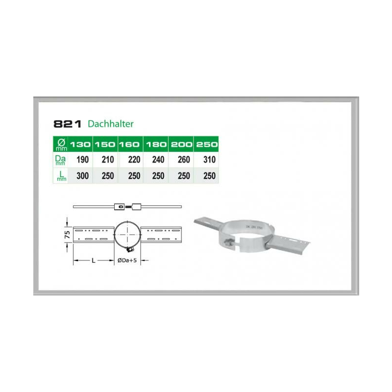 082-DN200 DW6 Dachhalter-Sparrenhalter Dinak