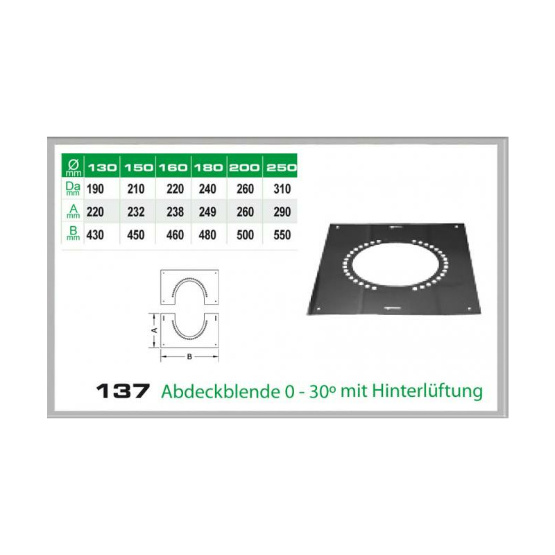 137-DN150 DW Abdeckblende 0-30 mit Hinterlftung Dinak