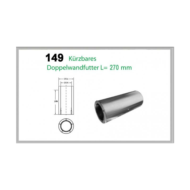 149-DN130 DW krzbares Doppelwandfutter L-270mm Dinak