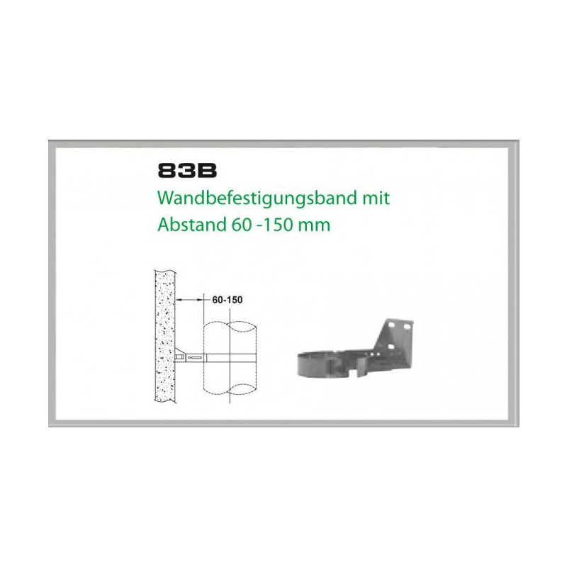 83A-DN130 DW6 Wandbefestigungsband mit Abstand 60-150 mm Dinak unter Schornsteine|Edelstahl Schornsteine|Dinak Edelstahlschornstein|DW-Schornstein Einzelteile DW6 Dinak|Edelstahl Schornstein 130mm DW6 Dinak