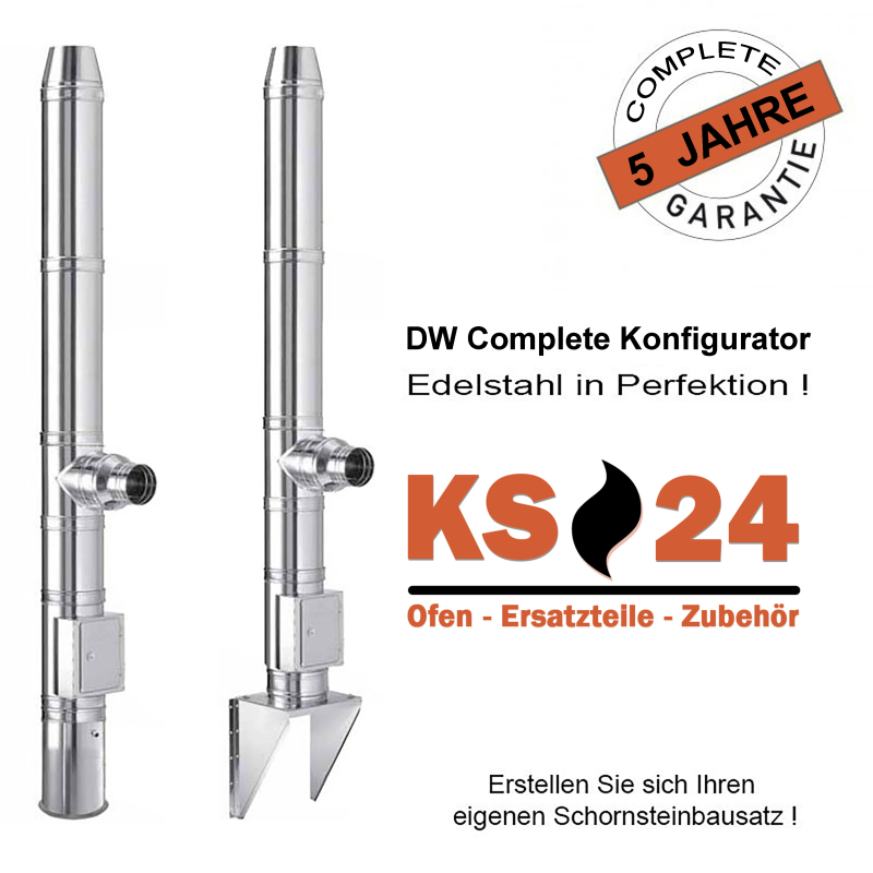 Edelstahlschornstein DW Complete Konfigurator Bausatz unter Schornsteine|Edelstahl Schornsteine